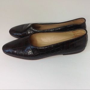 Joan Helpern Brown Shoes Expresso Croco Leather